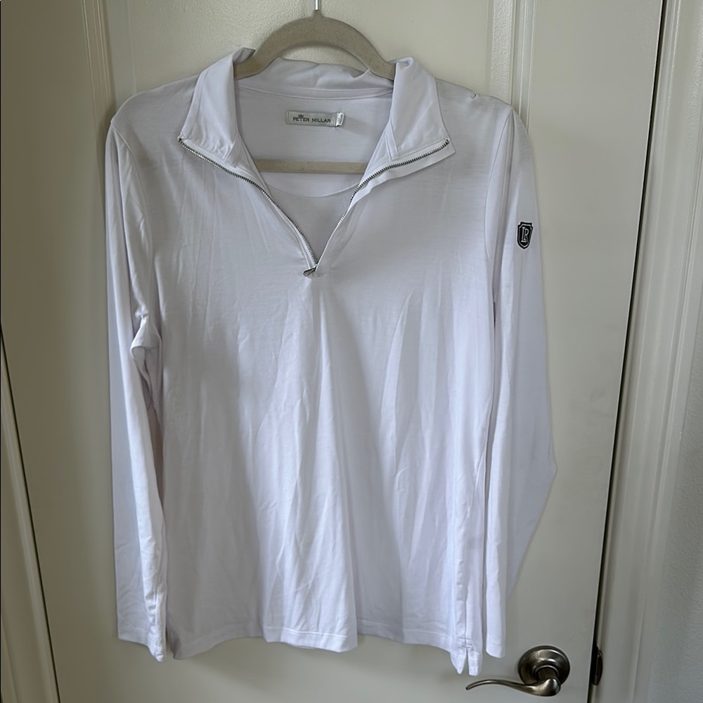 White Peter Millar Quarter Zip Sweatshirt